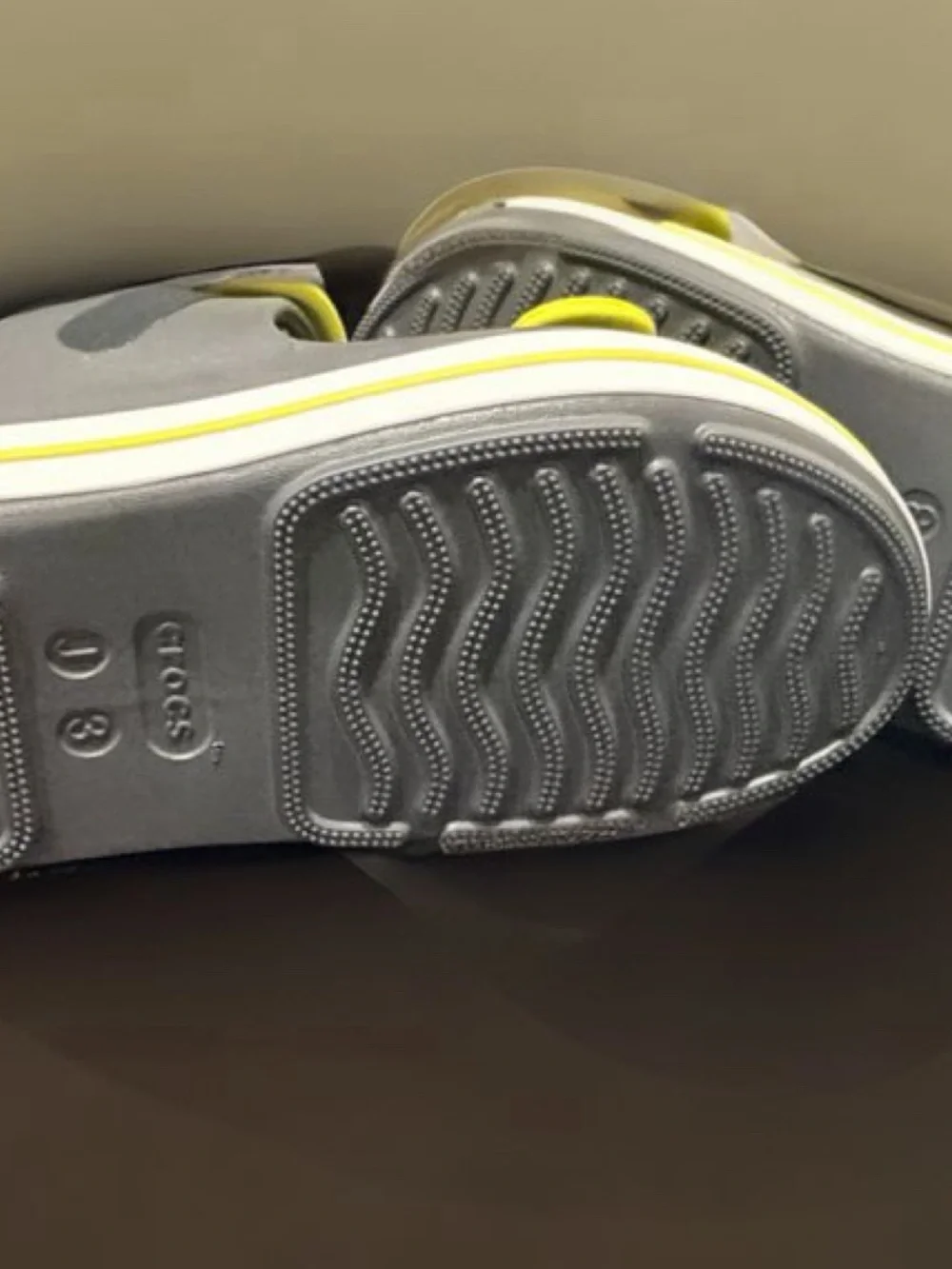 CROCS Unisex Kids CROCband Cruiser Sandal K- Slate Grey- Size J3- NWT
